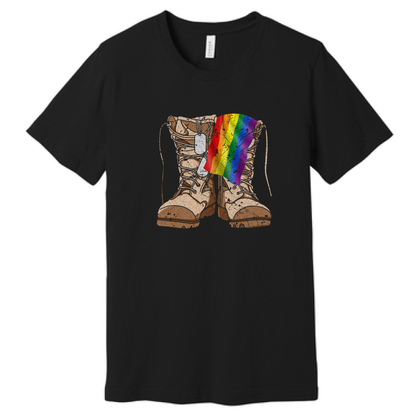 Pride Boots w Draped Flag