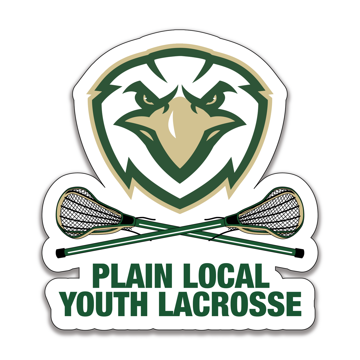 Plain Local Youth Lacrosse Decal - 4" w x 3.5" h