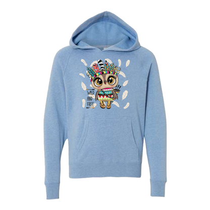 Youth Wild and Free Owl Hoodie